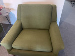 Mid Century Sofa & Lounge Chair Green Fabric
