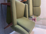 Mid Century Sofa & Lounge Chair Green Fabric