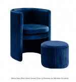 Meridian Navy Blue Velvet Sofa Chair