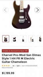 Charvel Pro-Mod San Dimas Style 1 HH FR M Electric Guitar Chameleon
