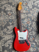 1968 fender bronco original fiesta red paint electric guitar