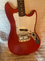 1968 fender bronco original fiesta red paint electric guitar
