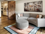 Thayer Coggin Curved Clip Sofa & Ottoman