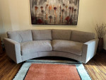 Thayer Coggin Curved Clip Sofa & Ottoman