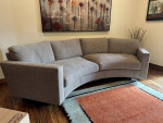 Thayer Coggin Curved Clip Sofa & Ottoman