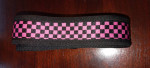 Levy's Pink & Black Checkered Guitar Strap w/ leather Ends Hardly Used