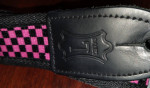 Levy's Pink & Black Checkered Guitar Strap w/ leather Ends Hardly Used