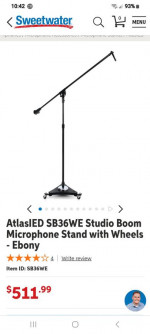 Atlas Studio Professional Microphone Stands/Booms