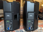 QSC K12.2 speakers with bags