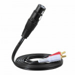 1.5m/ 5ft Stereo Audio Splitter Patch Y Cable Cord XLR Female-RCA MALE