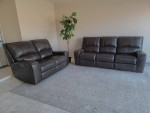 Leather Power Reclining Sofa and Loveseat