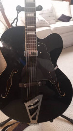D'Angelico Premier EXL-1 Hollow Body Electric Guitar Black