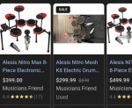 Used ONCE Alesis Nitro Max 8-Piece Electronic Drum Set