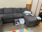 Modular 138" 2 Piece Sectional with Right Arm Facing Sofa Chaise
