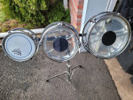 Vintage 1970s Remo orig 6 8 10 chrome roto tom drums w stand