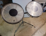 Rare vintage late 70s Remo 16" and 18" roto toms drums w stand