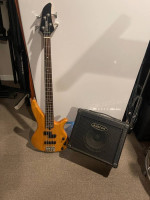Yamaha RBX270J Electric Bass Guitar and Kustom Bass Amp