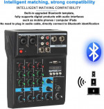 4 Channel 4C Audio Mixer USB Bluetooth 48V Phantom Power