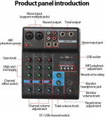 4 Channel 4C Audio Mixer USB Bluetooth 48V Phantom Power