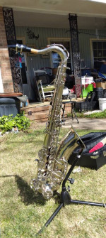 Selmer and Cecelia tenor saxaphones