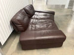 Genuine Leather Double-Chaise Lounge Convertible Sofa By Kasala