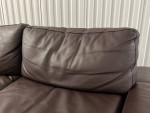 Genuine Leather Double-Chaise Lounge Convertible Sofa By Kasala