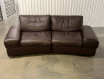 Genuine Leather Double-Chaise Lounge Convertible Sofa By Kasala