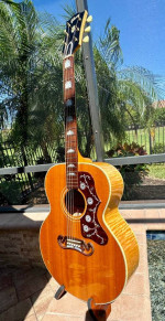 Gibson J150 acoustic electric flame maple guitar