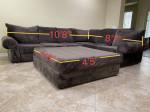Sectional Sofa with Oversized Ottoman