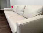 Genuine Leather Sofa Gray/Creme Like New from Scandinavian Design