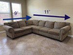 Modular L Shaped Sectional Sofa Couch with Extension Piece