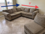 Modular L Shaped Sectional Sofa Couch with Extension Piece