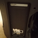 Pair of Peavy PVX 112 PA cabinets with stands
