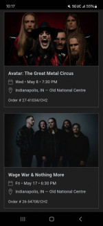 Avatar ticket. Wage War & Nothing More ticket.