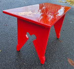 Red Wooden Bench Sofa Entry Way Table