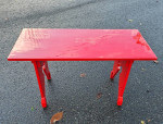 Red Wooden Bench Sofa Entry Way Table