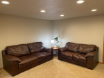 Italian leather couch and sofa
