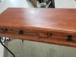 Rustic Pine and Iron Sofa Table