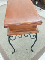 Rustic Pine and Iron Sofa Table