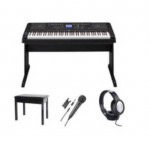 Yamaha Digital Piano Keyboard Setup + Seat/Stool Headphones/Mic BUNDLE