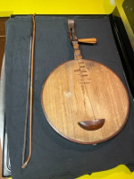 Antique Chinese Ruan Moon Guitar. Wood Yue Qin Gekkin Lute Banjo. OLD