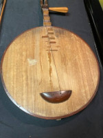 Antique Chinese Ruan Moon Guitar. Wood Yue Qin Gekkin Lute Banjo. OLD