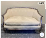 Loveseat Settee Sofa Down Cushion Vintage