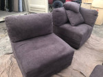 (New) 7 Piece Brown Cloth Sectional Couch Sofa Chase Ottoman
