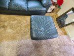 Green Leather sofa & ottoman