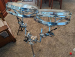 80's Remo Rototoms (10 & 12") with stand, dbl tom holder and mini bone