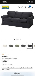 Ikea Ektorp sofa, 3 layer covered, extra cover