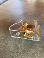 Acrylic tiny musical piano plays Memory