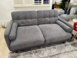 5 ft x 3 ft Gray Fabric Couch / Sofa