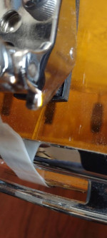 Acrylic snare drum orange 14x6 10 lugs
